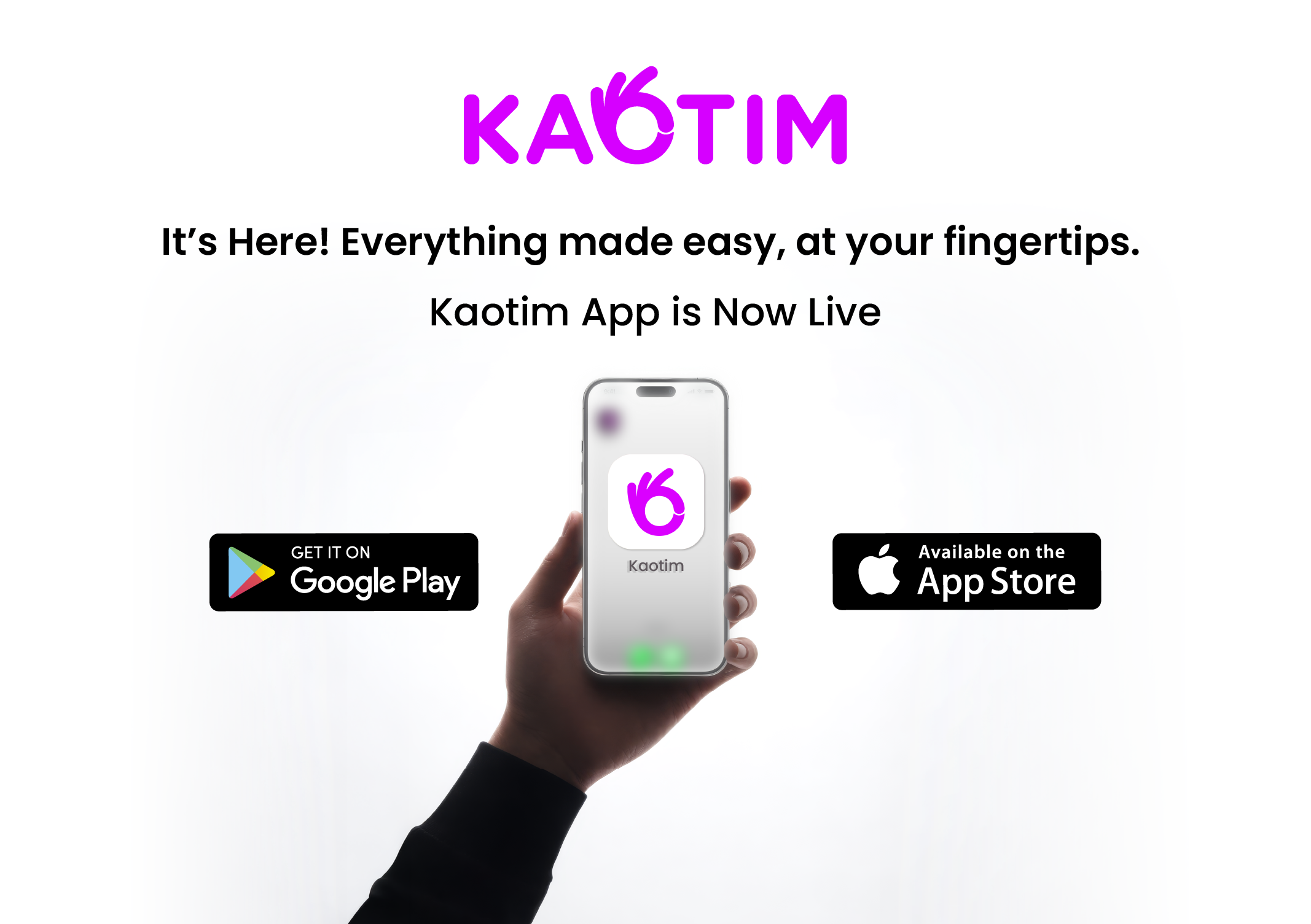 kaotim app is now available in ios & android