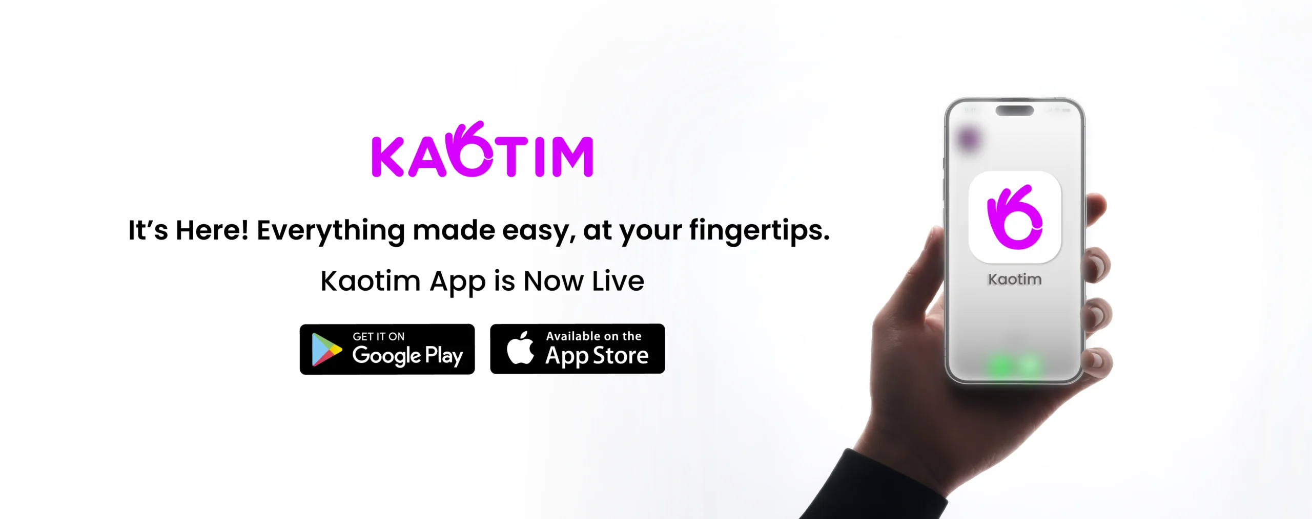 kaotim app is now available in ios & android